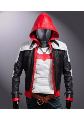 Jason Todd Arkham Knight Batman Red Hooded Jacket & Vest Flesh Jacket