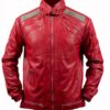 Michael Jackson Red Beat It Leather Jacket Flesh Jacket