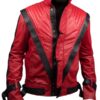 Michael Jackson Thriller Red Leather Jacket Flesh Jacket