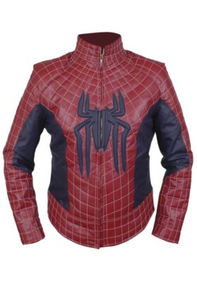 The Amazing Spiderman Leather Jacket With Padded Flesh Jacket