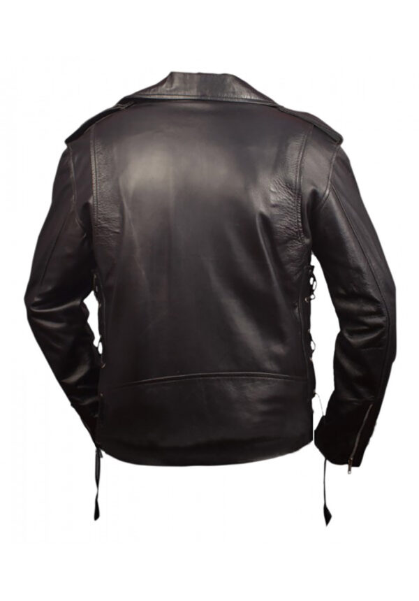 Negan Leather Jacket - Mens Black Motorcycle Jacket - Flesh Jacket